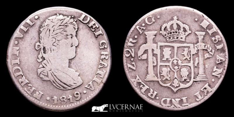 Spain - Fernando VII (1808-1833) 2 reales silver coin (6,43 g. 27 mm.), minted i...