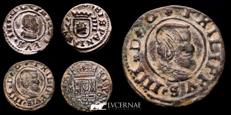 Spain - Felipe IV (1621-1665) Lot comprising two coins

1 - 4 Maravedis - Madrid...