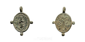 -- Bronze Religious Medal 23 mm Centurie XVIII Good fine (MBC)