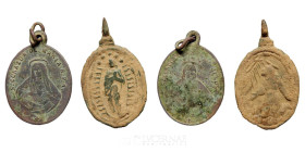 -- Bronze Religious Medal 24 - 21 mm Centurie XVIII Good fine (MBC)