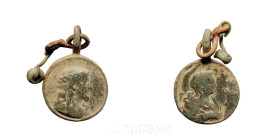 -- Bronze Religious Medal 23 mm Centurie XVIII Good fine (MBC)