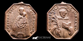 -- Bronze Religious Medal 7.85 g. 22x24 mm Centurie XVIII Good fine (MBC)