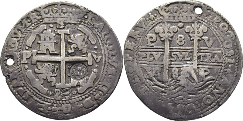 CARLOS II. Potosí. 8 reales. 1683. V. Cy7595 para el tipo perulero. Fundición in...