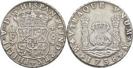 FELIPE V. Méjico. 8 reales. 1738. MF