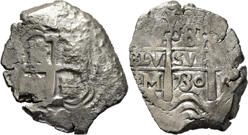 FELIPE V. Potosí. 8 reales. 1730. M. Cy9330. Oxidación limpiada, sobre todo en a...