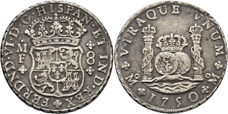 FERNANDO VI. Méjico. 8 reales. 1750. MF. Cy10559. 26´85 g. MBC+