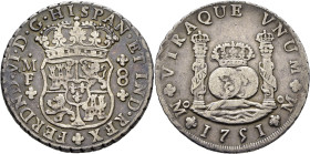 FERNANDO VI. Méjico. 8 reales. 1751. MF. Tono en anverso