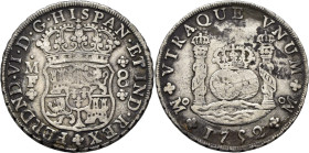 FERNANDO VI. Méjico. 8 reales. 1752 sobre 1. MF