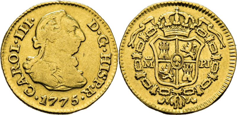 CARLOS III. Madrid. 1/2 escudo. 1775. PJ. Cy12174. Fb290. Sirvió de joya. Restos...