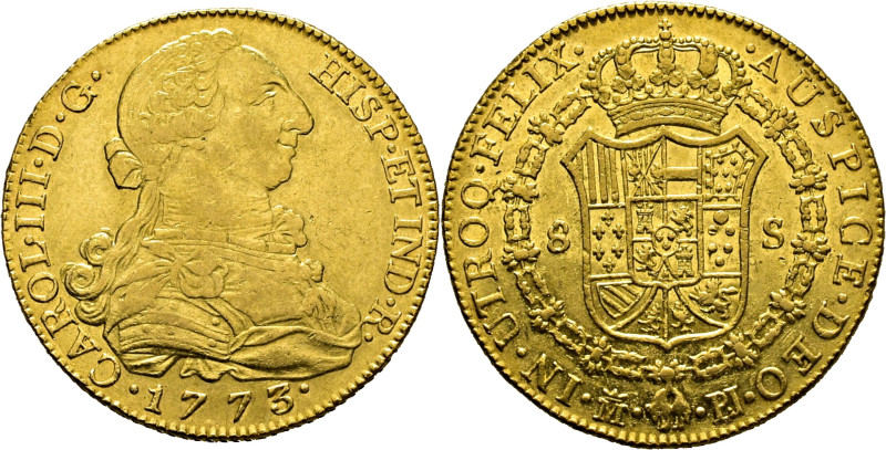 CARLOS III. Madrid. 8 escudos. 1773. PJ con punto entre las siglas. Cy12841. Abu...