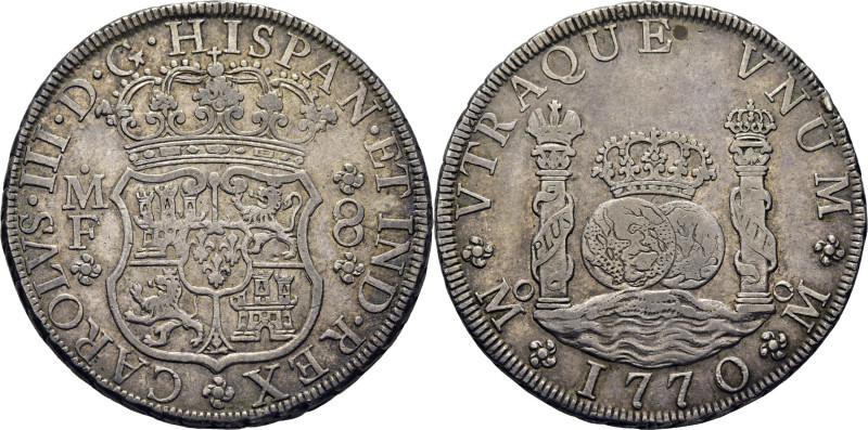 CARLOS III. Méjico. 8 reales. 1770. MF. Cy11978. 26,83 g. Ligeramente frotado. M...