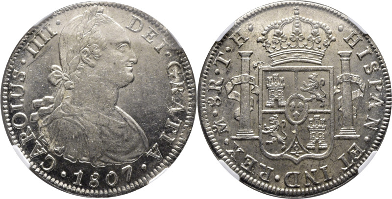 CARLOS IV. Méjico. 8 reales. 1807. TH. Cy13974. Casi SC+, brillo original. Magní...