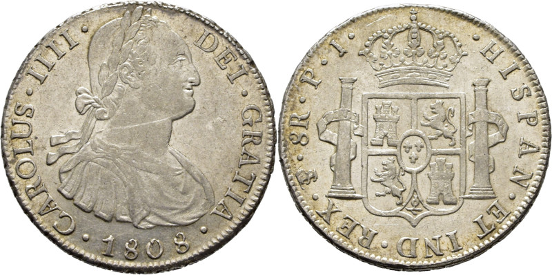 CARLOS IV. Potosí. 8 reales. 1808. PJ. Cy13984. Acuñación algo débil en reverso....