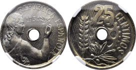 II REPÚBLICA. 25 céntimos. 1934. FDC   NGC MS65