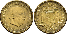 ESTADO ESPAÑOL. 1 peseta. 1953*19-54. EBC-. Suave tono