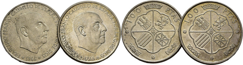 ESTADO ESPAÑOL. 100 pesetas. 1966*19-70. Cy17895. SC- y EBC+, brillo original. L...