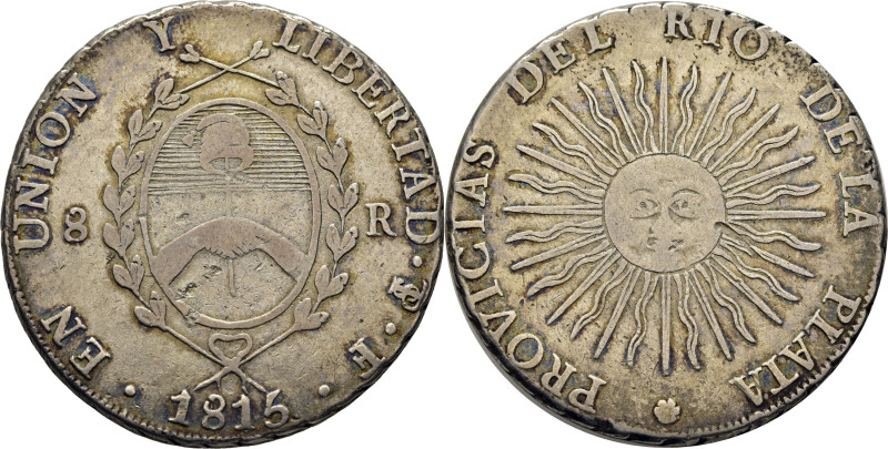 ARGENTINA. 8 reales. Potosí. 1815-F. Ley: PROVICIAS. K14 (F325$). Alguna coca de...