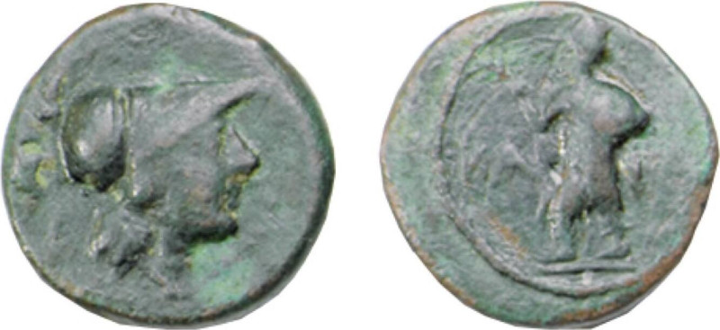 APULIA - CAELIA (220-150 a.C.) ONCIA Gr.2,2 -D/Testa elmata di Atena a destra R/...