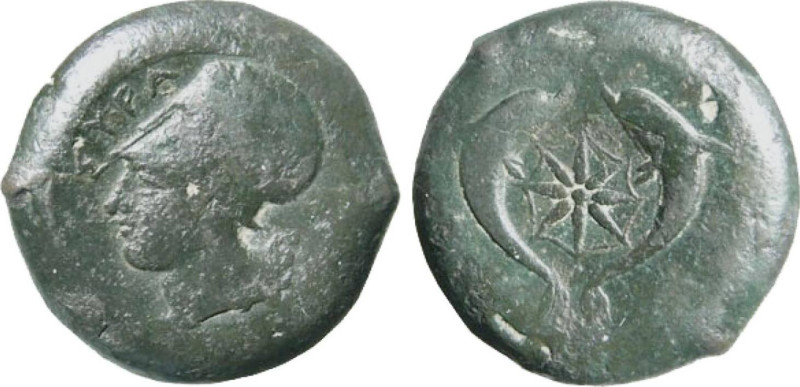 SICILIA - SIRACUSA (380-350 a.C.) LITRA gr.33,4 - D/Testa elmata di Athena a s c...