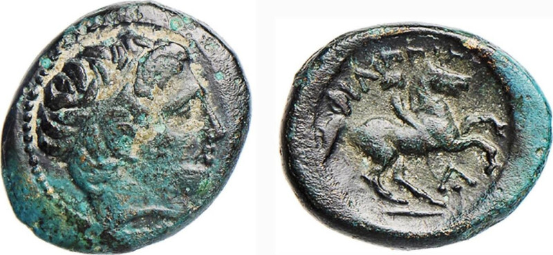 MACEDONIA - BABILONIA (359-336 a.C.) AE 18 - gr.5,9 -D/Testa di Apollo laureata ...