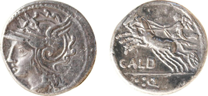 COELIA o COILIA (104 a.C.) L.Coilius DENARIO - D/Testa di Roma a s. R/Vittoria s...