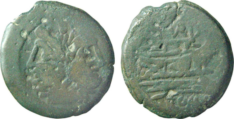 PAPIRIA (169-158 a.C.) C.Papirius Turdus - ASSE gr.20,5 -D/Testa bifronte di Gia...