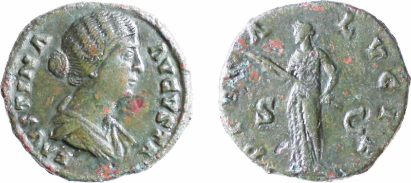 FAUSTINA FIGLIA - Moglie di Marcaurelio (†175) ASSE - D/Busto drappeggiato a d. ...
