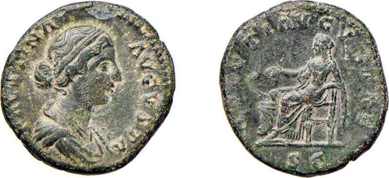 FAUSTINA FIGLIA - Moglie di Marcaurelio (†175) ASSE - D/Busto drappeggiato a d. ...