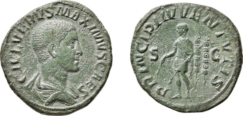 MASSIMO Cesare (235-238) SESTERZIO gr.19,8 -D/Busto drappeggiato a d. C IVL VERV...