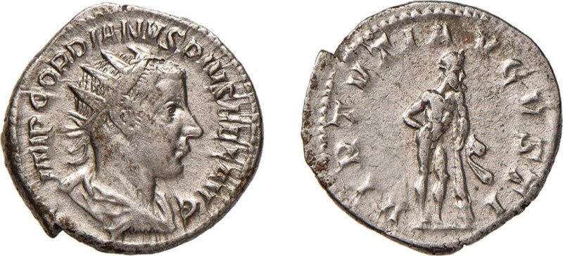 GORDIANO III (238-244) ANTONINIANO -D/Busto radiato a d. R/Ercole stante in posi...