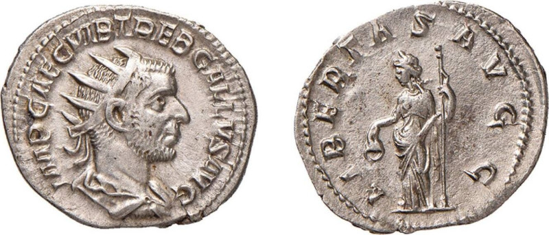 TREBONIANO GALLO (251-253) ANTONINIANO -D/Busto radiato e drappeggiato a d. IMP ...