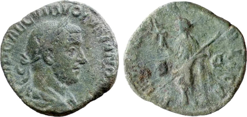 VOLUSIANO (251-253) SESTERZIO gr.16 - D/Busto laureato a d. R/La Felicitas FELIC...