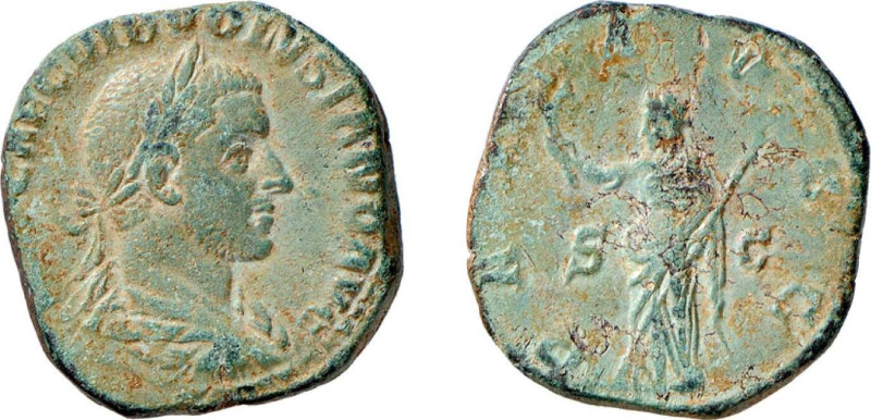 VOLUSIANO (251-254) SESTERZIO gr.12 - D/Busto laureato a d. IMPCAECVIBVOLVSIANOA...