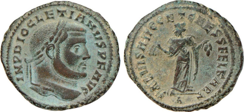 DIOCLEZIANO (284-305) FOLLIS - Zecca Cartagine - D/Busto laureato a d. IMPDIOCLE...