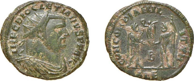 DIOCLEZIANO (284-305) FOLLIS - Zecca Alessandria - D/Busto radiato a d. R/Giove ...