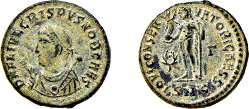 CRISPO (317-336) CENTENIONALE - Zecca Cyzico - D/Busto consolare a s. drappeggia...