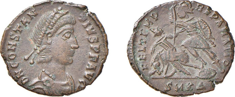 COSTANZO II (337- 361) CENTENIONALE - Zecca Cyzico -D/Busto diademato e drappegg...