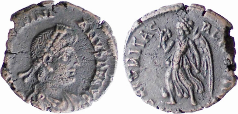 VALENTINIANO I (364-375) FOLLIS - D/Busto diademato e drappeggiato a d. D N VALE...