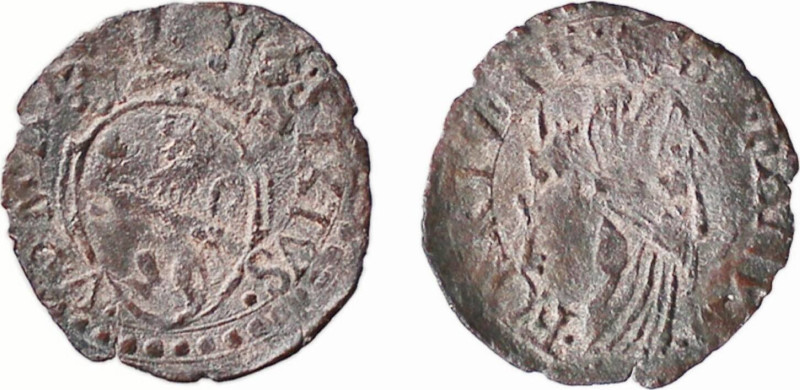 FANO - SISTO V (1585-1590) QUATTRINO -D/Stemma sormontato da chiavi e tiara SIXT...