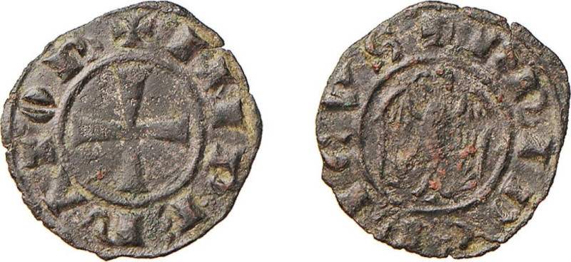 MESSINA - FEDERICO II (1197-1250) Emissione del 1220 DENARO - D/Aquila spiegata ...