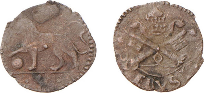 PERUGIA - LEONE X (1513-1515) QUATTRINO - D/Leone a s. con zampa anteriore su gl...