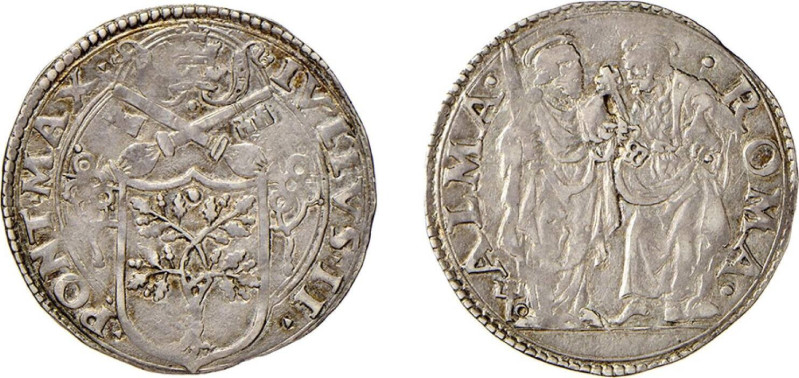 ROMA - GIULIO II (1503-1513) GIULIO - D/Stemma a targa semiovale, non gigliato, ...