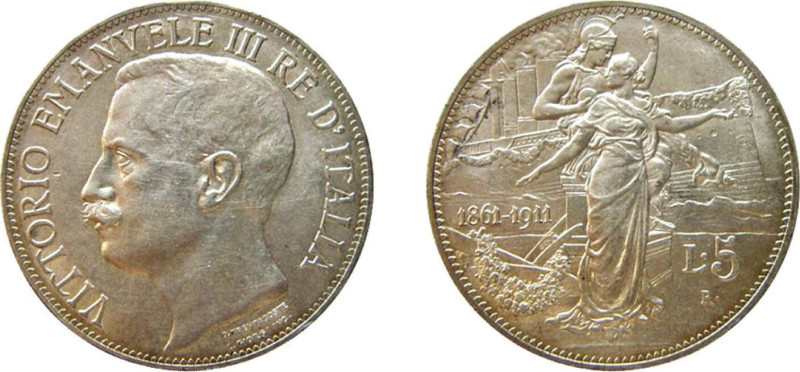 REGNO D'ITALIA - VITTORIO EMANUELE III (1900-1943) 5 LIRE - Anno 1911 - Cinquant...