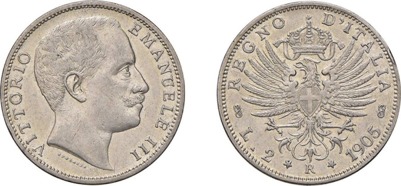 REGNO D'ITALIA - VITTORIO EMANUELE III (1900-1943) 2 LIRE - Anno 1905 - Aquila S...