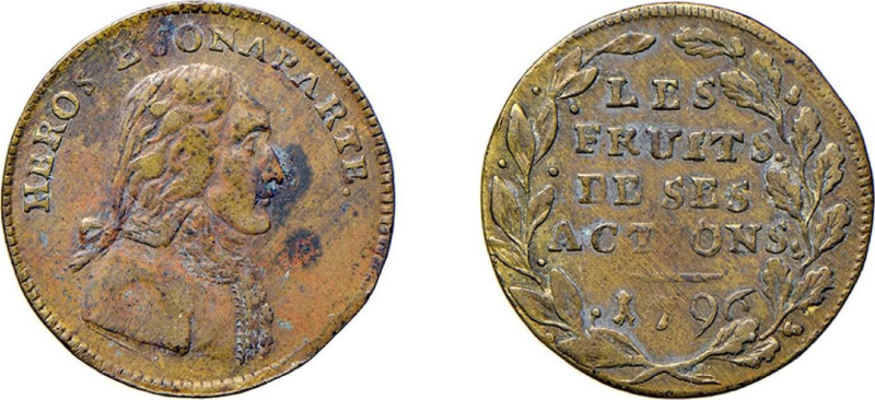 NAPOLEONE BUONAPARTE - ANNO 1796 - MEDAGLIA IN AE - COMMEMORA LE VITTORIE NELLA ...