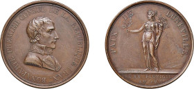 NAPOLEONE I (1804-1814) MEDAGLIA AE - Anno 1801 - Pace di Luneville di Andrieu - D/Busto di Bonaparte in uniforme a d. R/Personificazione della Pace c...