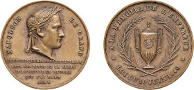 NAPOLEONE I (1804-1814) MEDAGLIA AE - ANNO 1840 - TRASLAZIONE DELLE SPOGLIE DI NAPOLEONE AGLI INVALIDI. LEGGE DEL 10 GIUGNO 1840-D/Testa laureata a d....