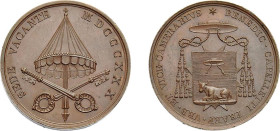 ROMA - SEDE VACANTE (1830) MEDAGLIA AE - Governatore di Roma e Vice Camerlengo Benedetto Cappelletti - D/Stemma sovrapposto a Croce di Malta BENEDIC C...