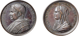 ROMA - GREGORIO XVI (1831-1846) MEDAGLIA AE A.X - D/Busto del pontefice a s. GREGORIVS XVI PONT MAX AN. X R/Busto della B.Vergine CAVSA NOSTRAE LAETIT...