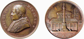 ROMA - PIO IX (1846-1878) MEDAGLIA IN BRONZO - Anno XX - Colonna di S. Lorenzo -D/Busto a sinistra con berrettino mozzetta e stola. Sotto: I. BIANCHI ...
